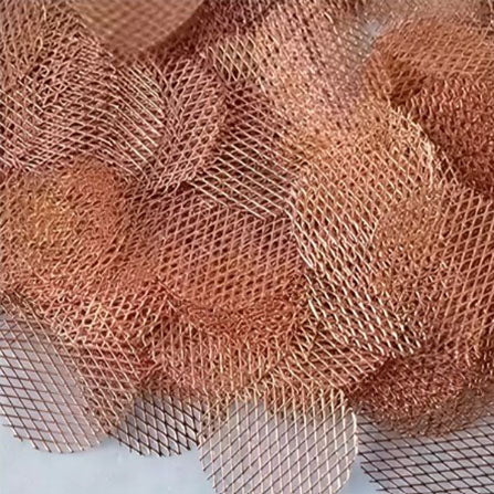 Expanded Copper Mesh Chips (D=10-16 mm, T = 0.05-0.1 mm) as Anode-Free Battery Current Collector, 100 pcs/bag, CAFBCCECMC