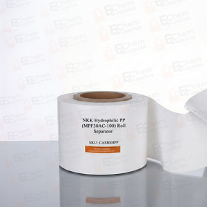 NKK Hydrophilic Polypropylene (MPF30AC-100) Roll as Aqueous Supercapacitor or Battery Separator, CASBSHPP