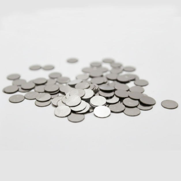Titanium (Ti) Foil Chips (D=10-16 mm, T=10-100 um) as Anode-Free Current Collector for Aqueous Zn-Ion Battery, 100 pcs/bag, CAZIBAFCCTiFC