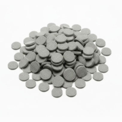 Titanium (Ti) Felt Chips (D=10-16 mm, T=0.1 mm) as Anode-Free Current Collector for Aqueous Zn-Ion Battery, 50 pcs/pack, CAZIBAFCCTiFeltC