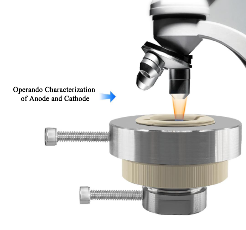 Operando In-Planar Raman Split Cell (I.D. = 10 mm) for Battery Characterization, CBCOIPRSC
