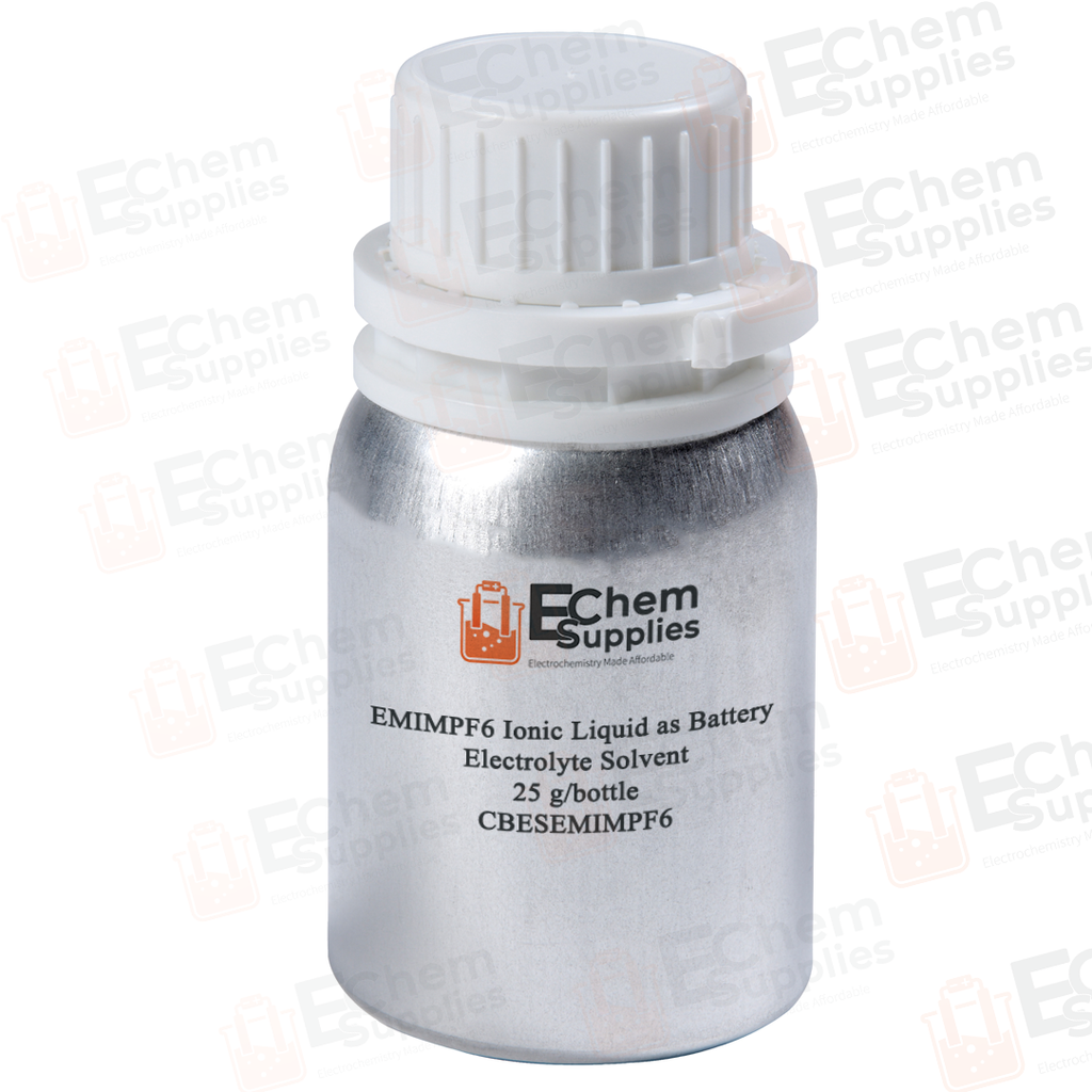 EMIMPF6 (1-Ethyl-3-methylimidazolium hexafluorophosphate, 99.0%) Ionic Liquid as Battery Electrolyte Solvent, 25 or 100 g/bottle, CBESEMIMPF6