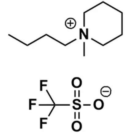 PP14OTf (1-Butyl-1-methylpiperidinium trifluoromethanesulfonate, PIP14OTF or BMPipOTf, >99.0%) Ionic Liquid as Battery Electrolyte Solvent, 25-100 g/bottle, CBESPP14OTf