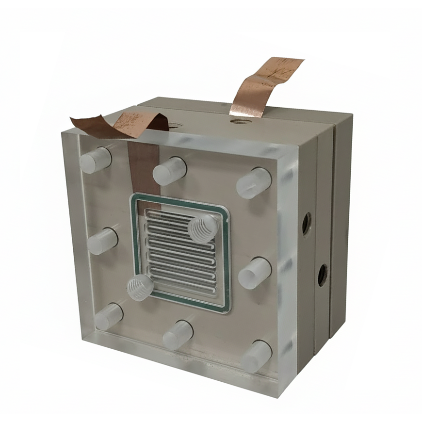Gas Diffusion Electrode (GDE) Flow Electrolyzer with Two Liquid Flow Chambers for CO2 Electroreduction (CO2RR), CCO2RRGDEFETLFC