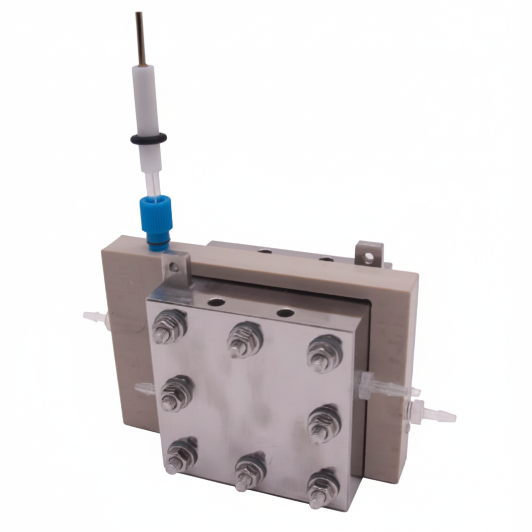 Gas Diffusion Electrode (GDE) Flow Electrolyzer with Three-Electrode Configuration for CO2 Electroreduction (CO2RR), CCO2RRGDEFE3E