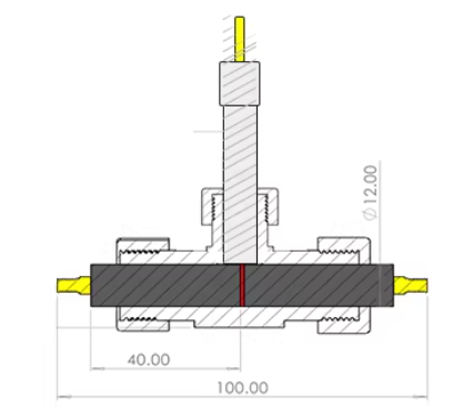 Three-Electrode Swagelok Cell (Φ= 12, 20 mm) with Ag/AgCl Reference Electrode for Electrochemistry Research, CE3ESCREAA