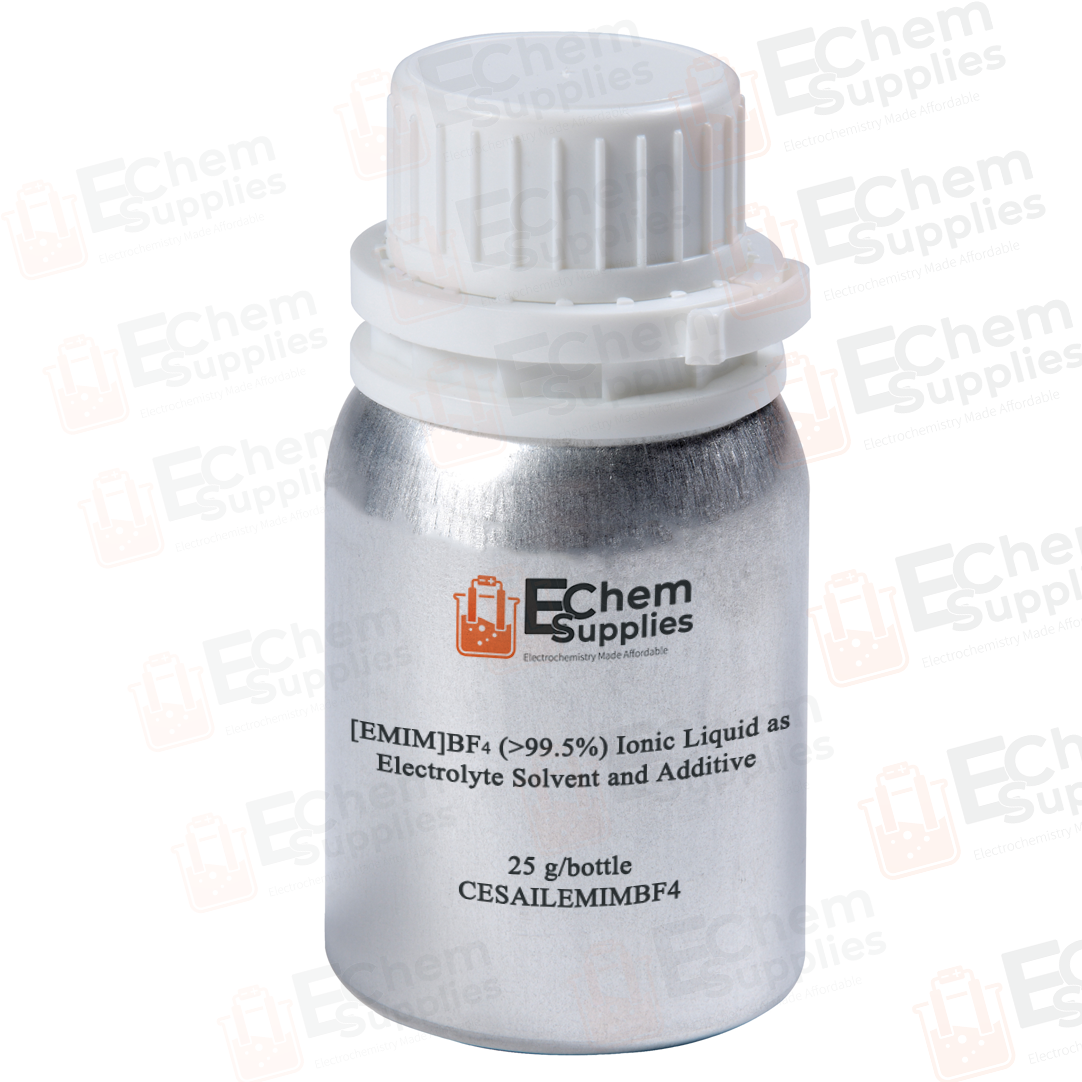 [EMIM][BF4] (1-Ethyl-3-methylimidazolium tetrafluoroborate, 99.5%) Ionic Liquid as Electrolyte Solvent and Additive, 25 g/bottle, CESAILEMIMBF4