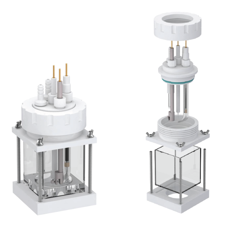 Five-Port Square Quartz Cell (L30*W30*H40 mm) for Fundamental Photoelectrochemistry (PEC) Research, CFPR5PSQC