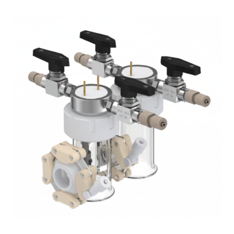 H-Type Test Cell (50mL+50mL) with Single/Double Quartz Window for Fundamental Photoelectrochemistry (PEC) Research, CFPRHTTC