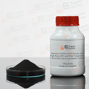 Nanosize LiFePO4 (LFP) Powder with High-Rate (20C) and Wide Temperature (-40 to 60℃) for Li-Ion Battery Cathode, 100 g/bottle, CLIBCNLFPHRWT