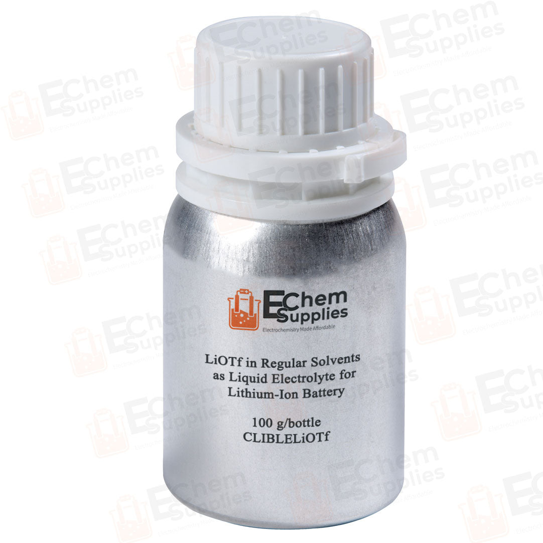 LiOTf in Regular Solvents (EC/DMC/EMC/PC/DOL/DME/G4/DMSO) as Liquid Electrolyte for Lithium-Ion Battery, 100 g/bottle, CLIBLELiOTf