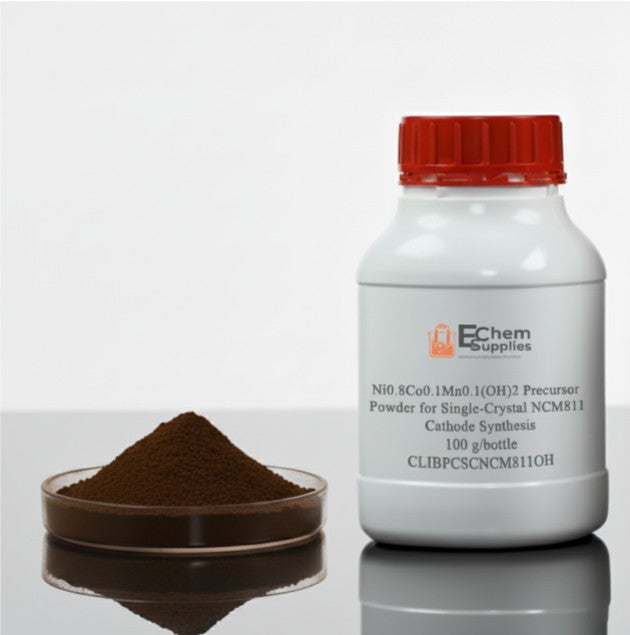 Ni0.8Co0.1Mn0.1(OH)2 Precursor Powder for Single-Crystal NCM811 Cathode Synthesis, 100-500 g/bottle, CLIBPCSCNCM811OH