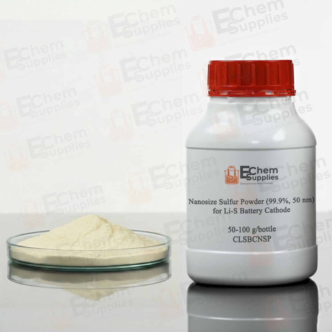 Nanosize Sulfur Powder (99.9%, 50 nm) for Li-S Battery Cathode, 25-100 g/bottle, CLSBCNSP