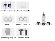 Two-Electrode Swagelok Cell (I.D.= 14, 20 mm) with Gas Inlet/Outlet for Metal-Gas Battery Testing, CMGBT2ESCG