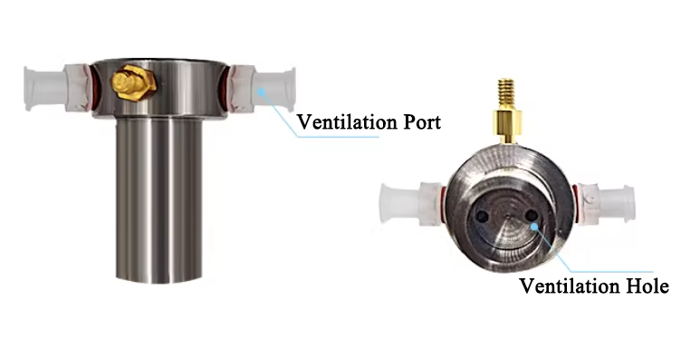 Two-Electrode Swagelok Cell (I.D.= 14, 20 mm) with Gas Inlet/Outlet for Metal-Gas Battery Testing, CMGBT2ESCG