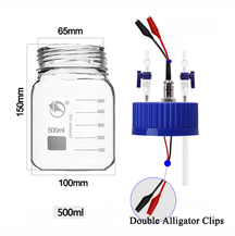 Airtight Jar with Electrical Clip and Gas Inlet/Outlet for Metal-Gas Battery (eg: Li-O2, Li-CO2) & Solid-State Battery Testing, CMGBTAJ