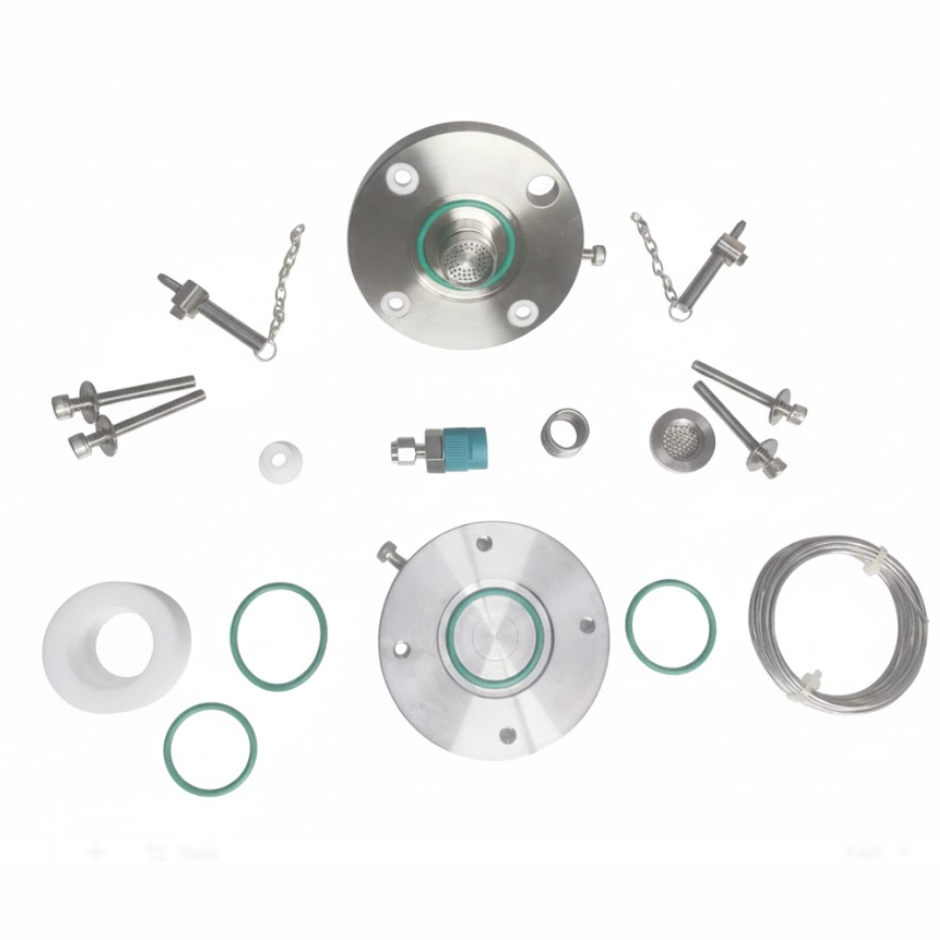 High-End Split Cell (D=16 mm) with Gas Inlet/Outlet for Metal-Gas (eg: Li-O2, Li-CO2) Battery Testing, CMGBTHESC