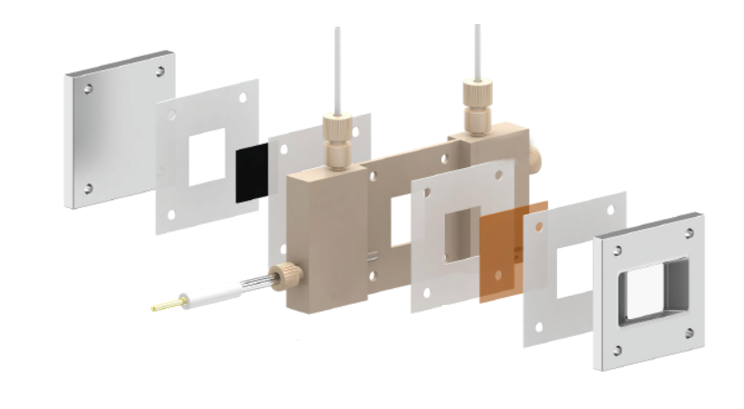 Electrochemical Flow Cell for Multifunctional (XRD+XAS+Raman) Operando Characterizations, CMOCEFC