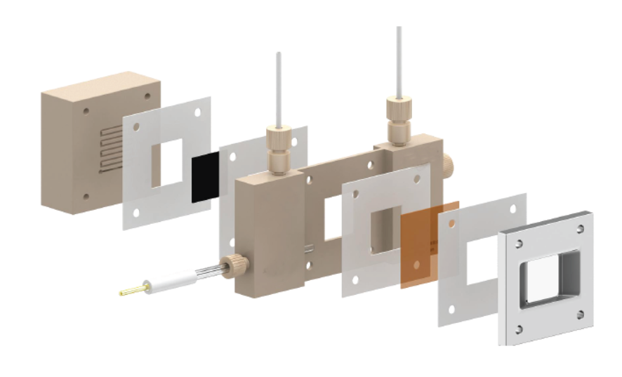 Electrochemical Flow Cell for Multifunctional (XRD+XAS+Raman) Operando Characterizations, CMOCEFC