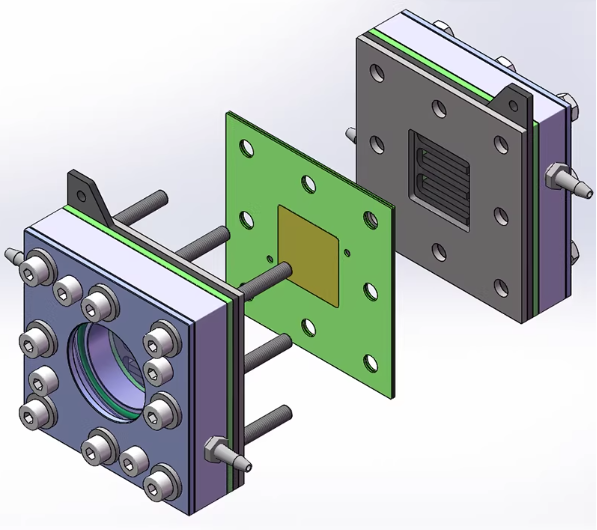 Flow Electrolyzer with Visual Quartz Window for Operando Characterizations, COCFEVQW