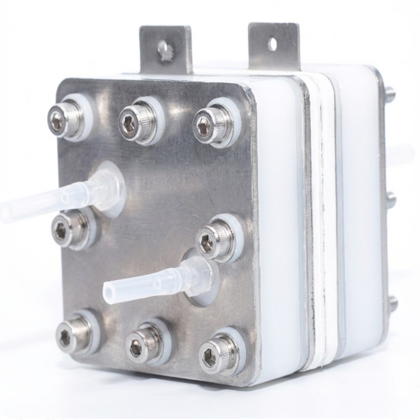 Organic Redox Flow Battery Testing Cell with Ti Bipolar Plates and Serpentine Flow Channels, CORFBTCTBPSFC