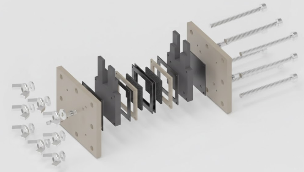 Economic Redox Flow Battery Testing Cell without Flow Channels, CERFBTC