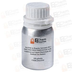 NaTFSI in Regular Solvents (EC/DMC/DEC/FEC/PC/DOL/DME/G2/G4) with Additives as Liquid Electrolyte for Sodium-Ion Battery, 100 g/bottle, CSIBLENaTFSI