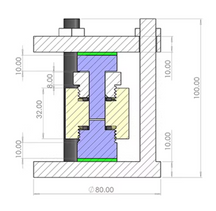 Ultrahigh Airtightness Two-Electrode Split Cell (I.D.= 10 mm) with Jig Fixture for Solid-State Battery Testing, CSSBTUA2ESCJF