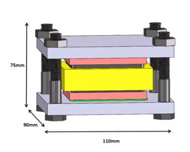 Rectangular Split Cell (L40 *W30 mm) with Jig Fixture for Solid-State "Pouch Cell" Testing, CSSPCTRSCJF