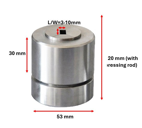 ECS-HC A-Series Split Square Dry Pellet Pressing Die (3-10 mm), EHCASSDPPD