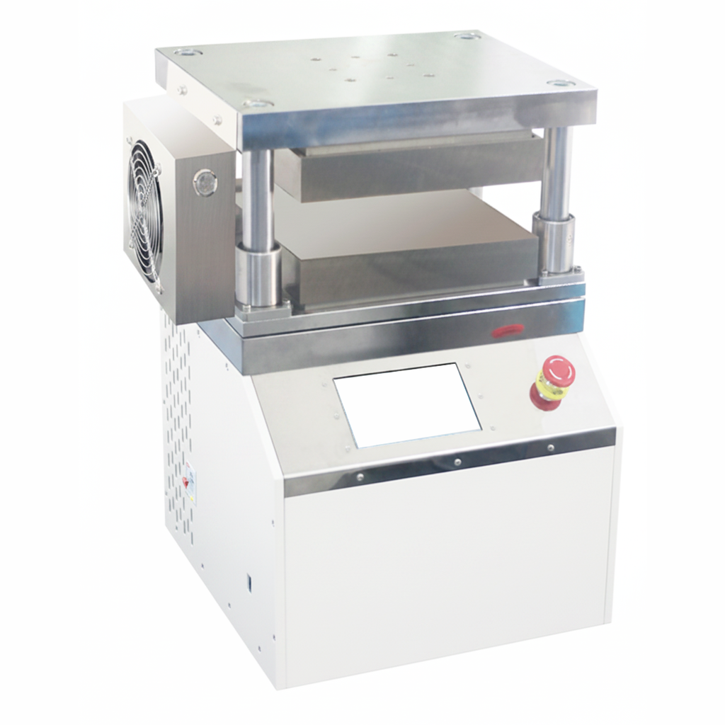 ECS-HC Integrated Automatic Hydraulic Plate Press (300 or 500℃, 25-40T, 200*200-600*600 mm) for Electrode Lamination, EHCELIAHPP