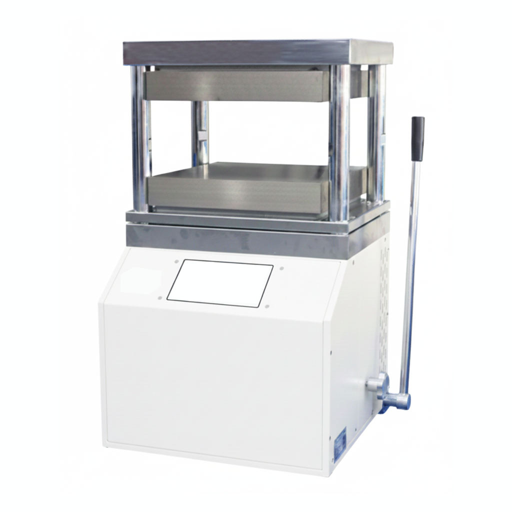 ECS-HC Integrated Manual Hydraulic Plate Press (300 or 500℃, 10-30T, 200*200-400*400 mm) for Electrode Lamination, EHCELIMHPP
