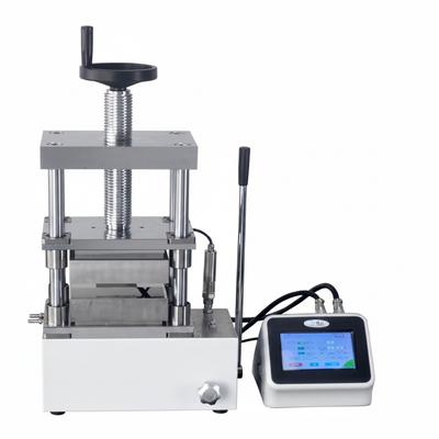 ECS-HC Medium Manual Hydraulic Plate Press (300 or 500℃, 30T, 200*200 mm) for Electrode Lamination (Split-Type for Glovebox), EHCELMMHPP
