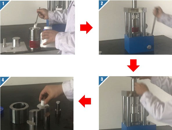 ECS-HC Round Split Pressing Die (3-20 mm) with Spring for Bidirectional Pressurization of High Compaction Density Pellet, EHCRSPDSBP