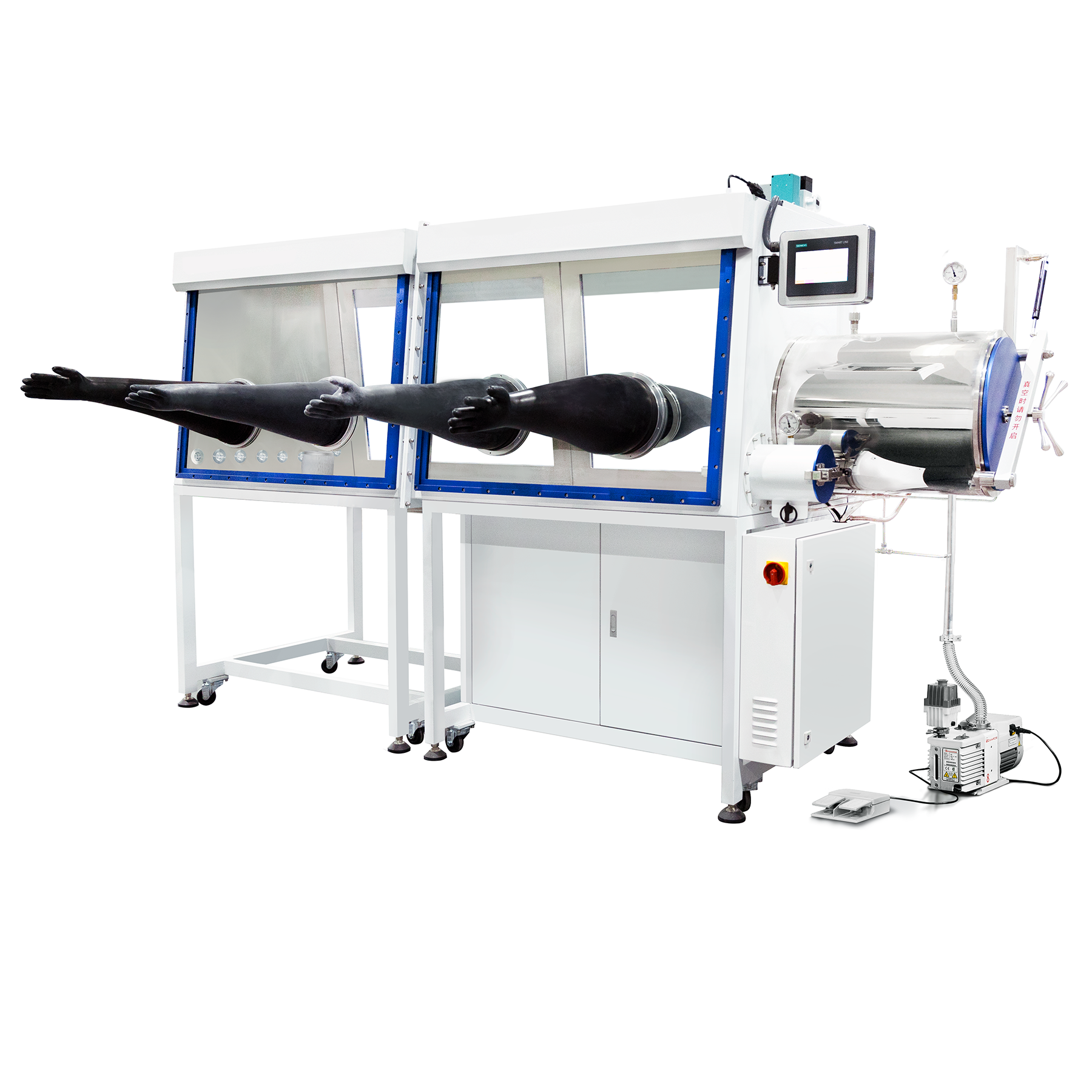 ECS-M Dual-Chamber Glovebox with Gas Purification System (O2/H2O <1 ppm), EMDCGGPS