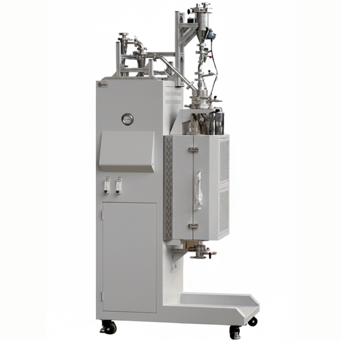 ECS-N Fluidized Bed Chemical Vapor Deposition (FBCVD) Furnace (Max. 1200℃, Dual-Zones) with Automatic Feeder and Receiver for Powder Coating, ENFBCVDFAFR