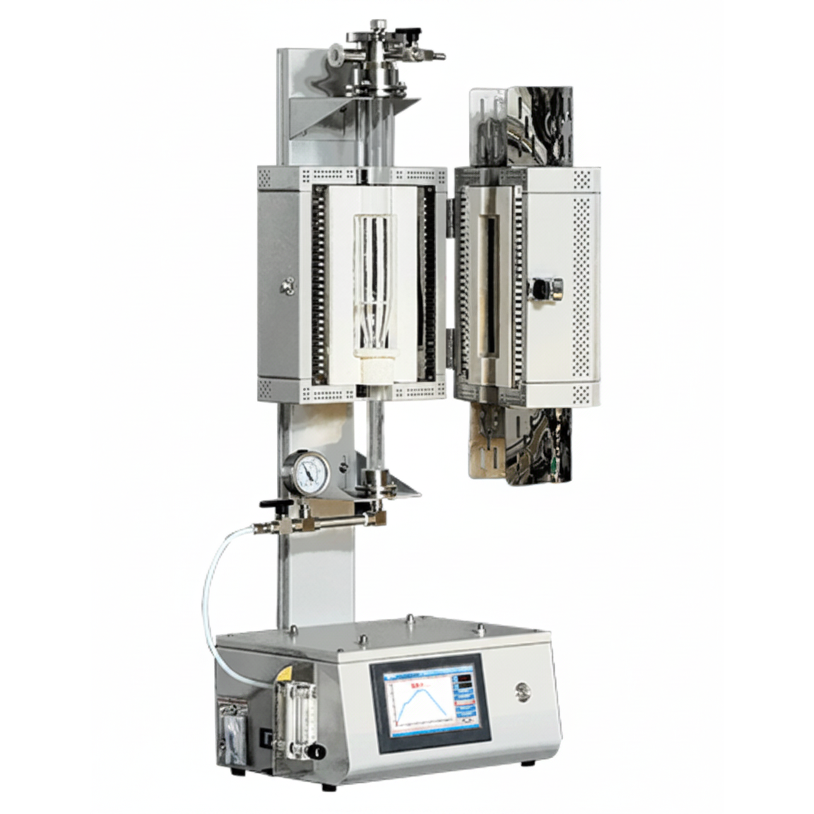 ECS-N Fluidized Bed Chemical Vapor Deposition (FBCVD) Furnace (Max. 1200℃, 2" Quartz Tube) for Powder Coating, ENFBCVDF