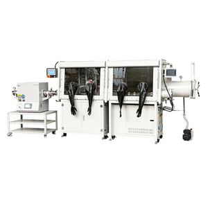 ECS-NM Molten Salt Electrolysis Furnace (Max. 1200℃) Integrated with Dual-Chamber Glovebox and Tube Furnace (Max. 1700℃), ENMMSFDCGTF