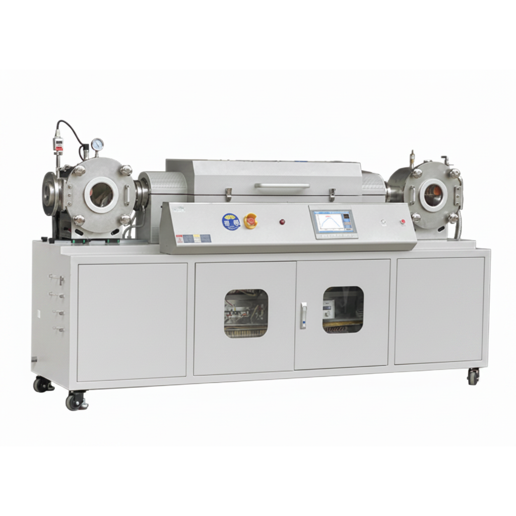 ECS-N Roll-to-Roll Three-Zones CVD Furnace (Max. 1200℃, 4" Quartz Tube) for 2D Material Synthesis, ENR2R3ZCVDF