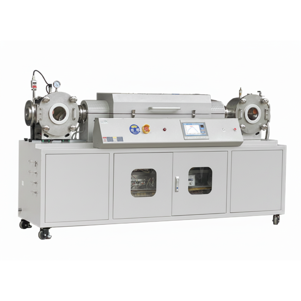 ECS-N Roll-to-Roll Three-Zones CVD Furnace (Max. 1200℃, 4" Quartz Tube) for 2D Material Synthesis, ENR2R3ZCVDF