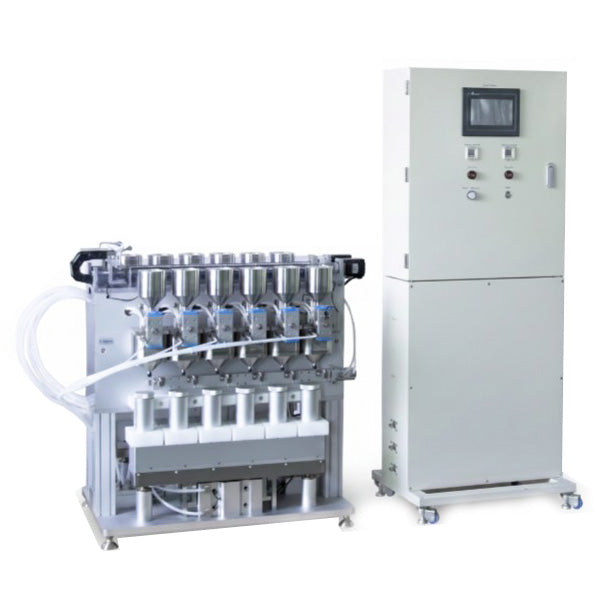 ECS-R Twelve-Station Electrolyte Injection Machine with Cycling Vacuum & High Pressure for Supercapacitors (D≤60 mm, H=50-204 mm), ER12SSEIMCVHP