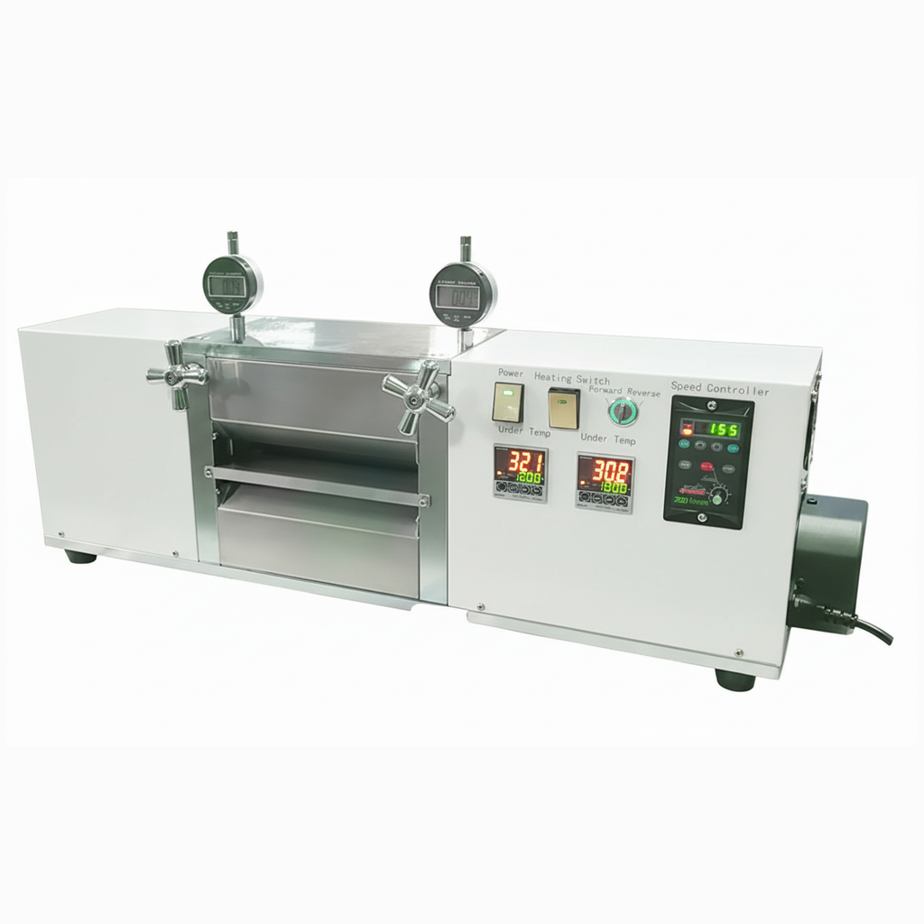 ECS-RM Gap-Control Hot Rolling Press (W200mm, 130°C) for Electrode Calendering, ERMECGCHRP