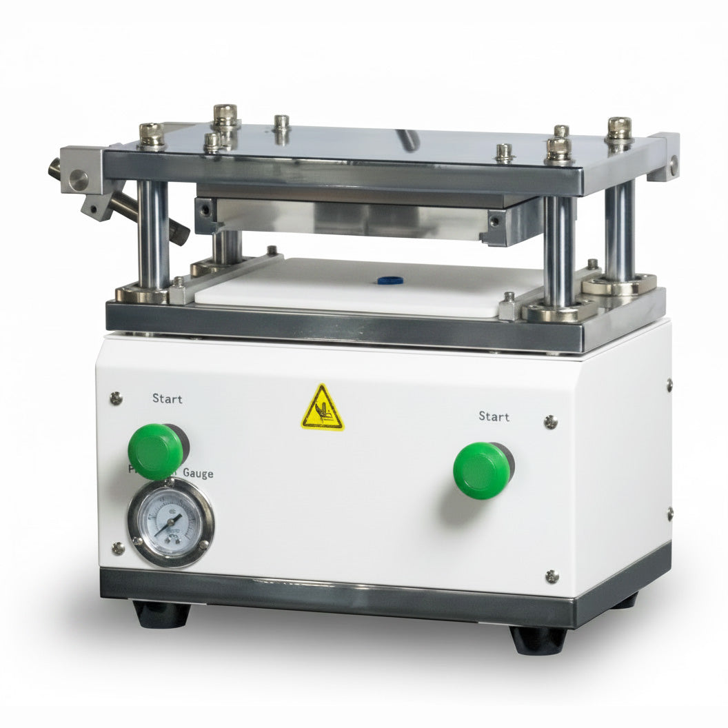 ECS-R Economic Pneumatic Electrode Sheet Cutter (L150mm x W100mm) for Pouch Cells, ERPCEPESC