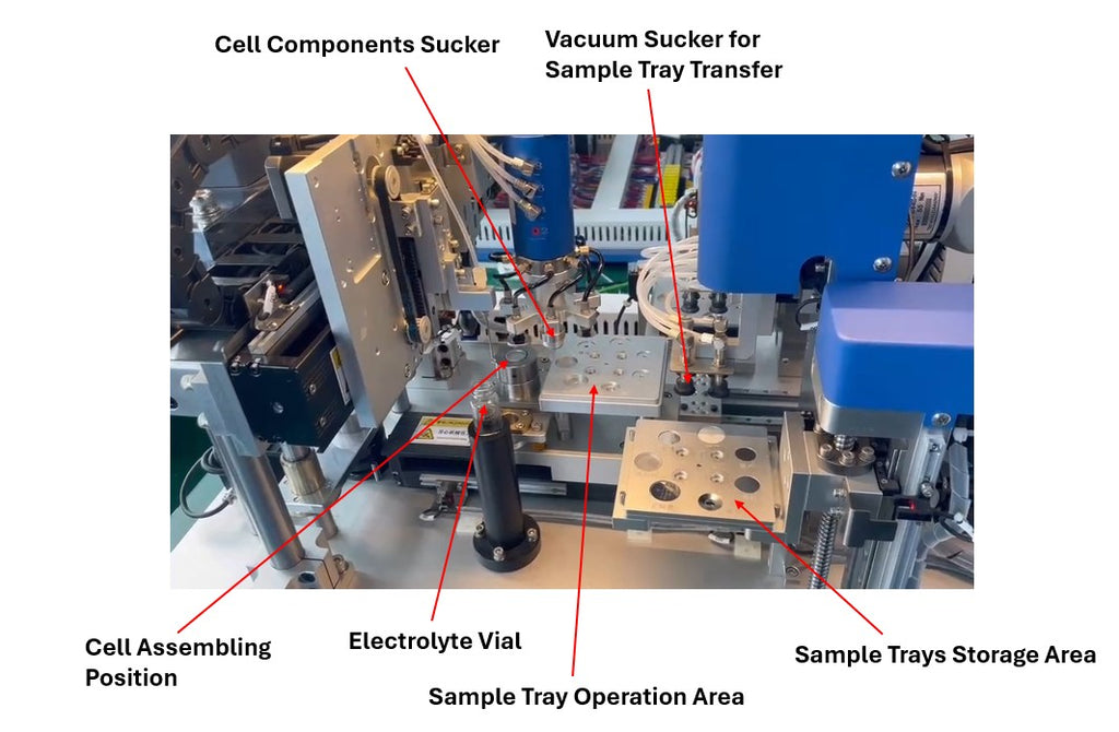 ECS-RS Automatic Coin Cell Assembling Machine (20 Stacks, Glovebox Compatible), ERSACCAM