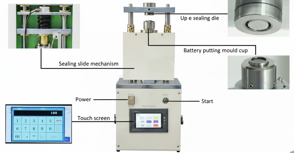 ECS-RS Electric Crimper with Controllable Pressure in Touch-Screen for Coin Cells- ERSCCECCP