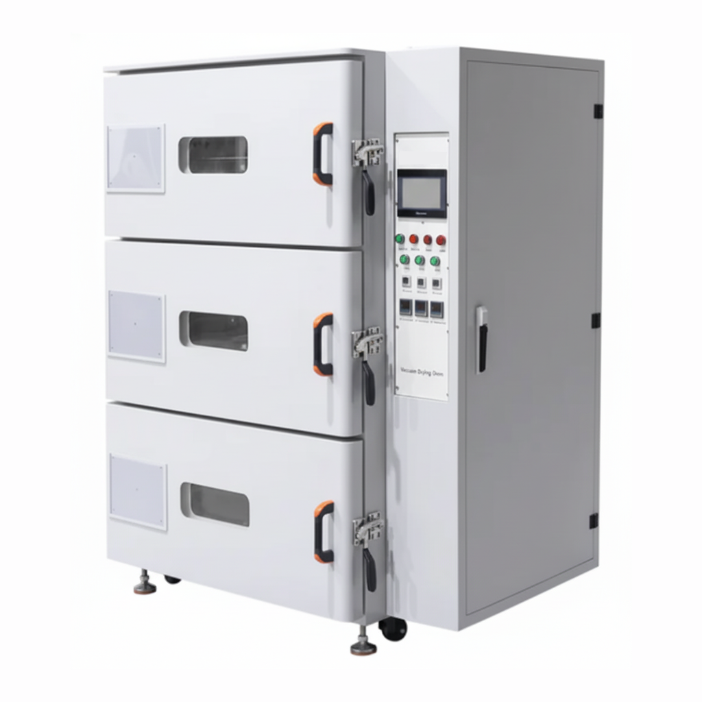 ECS-SM Vacuum Oven with Triple Chambers (150°C, 3×120 L) for Battery Powder and Electrode Drying, ESMBPEDVO3C