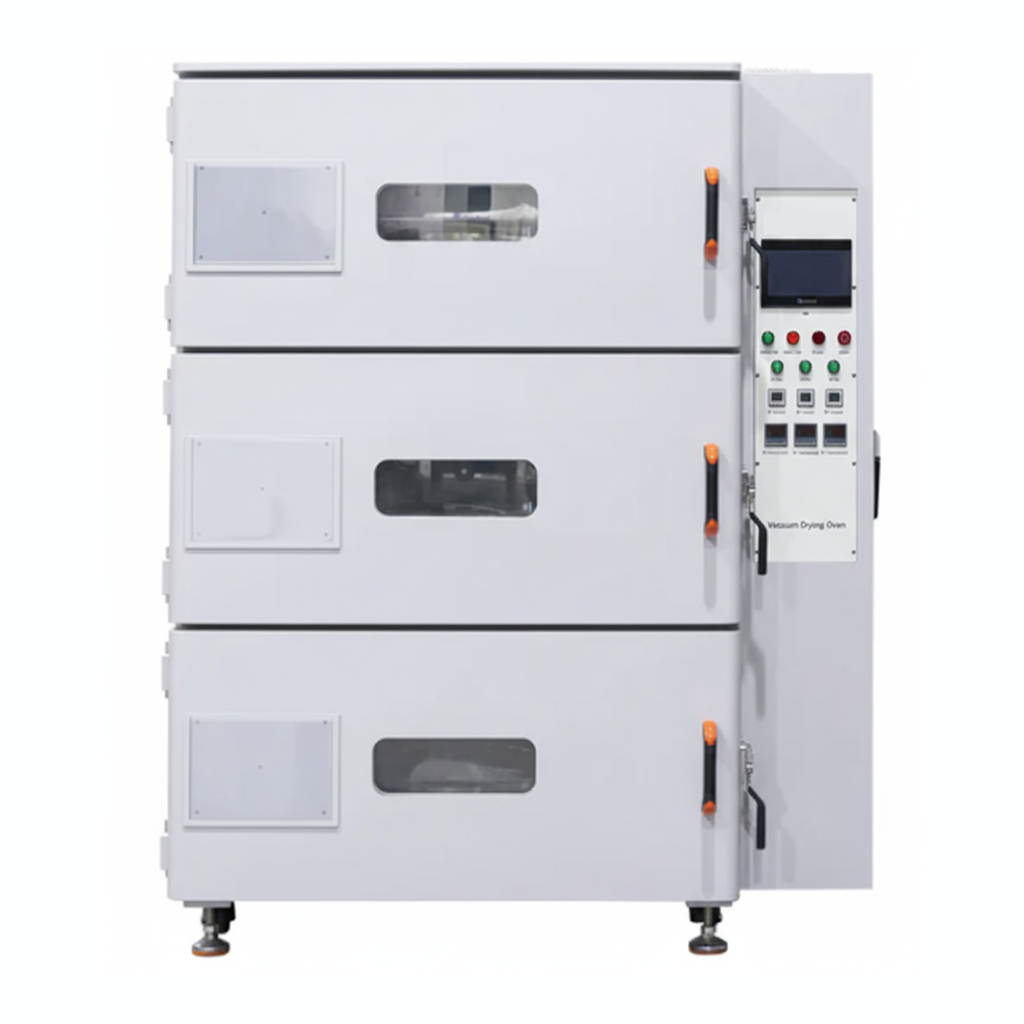 ECS-SM Vacuum Oven with Triple Chambers (150°C, 3×120 L) for Battery Powder and Electrode Drying, ESMBPEDVO3C
