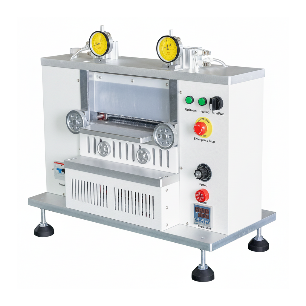 ECS-SM Hot Rolling Press (W=200mm, 80℃) with Rubber Roll for Electrode Sheet Lamination, ESMESLHRP