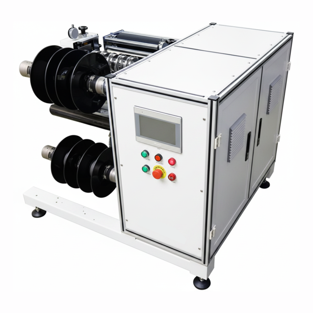 ECS-SM Roll-to-Roll Electrode & Foil Slitter for Multiple Strips (1-to-4) (W≤300 mm), ESMR2REFSMS