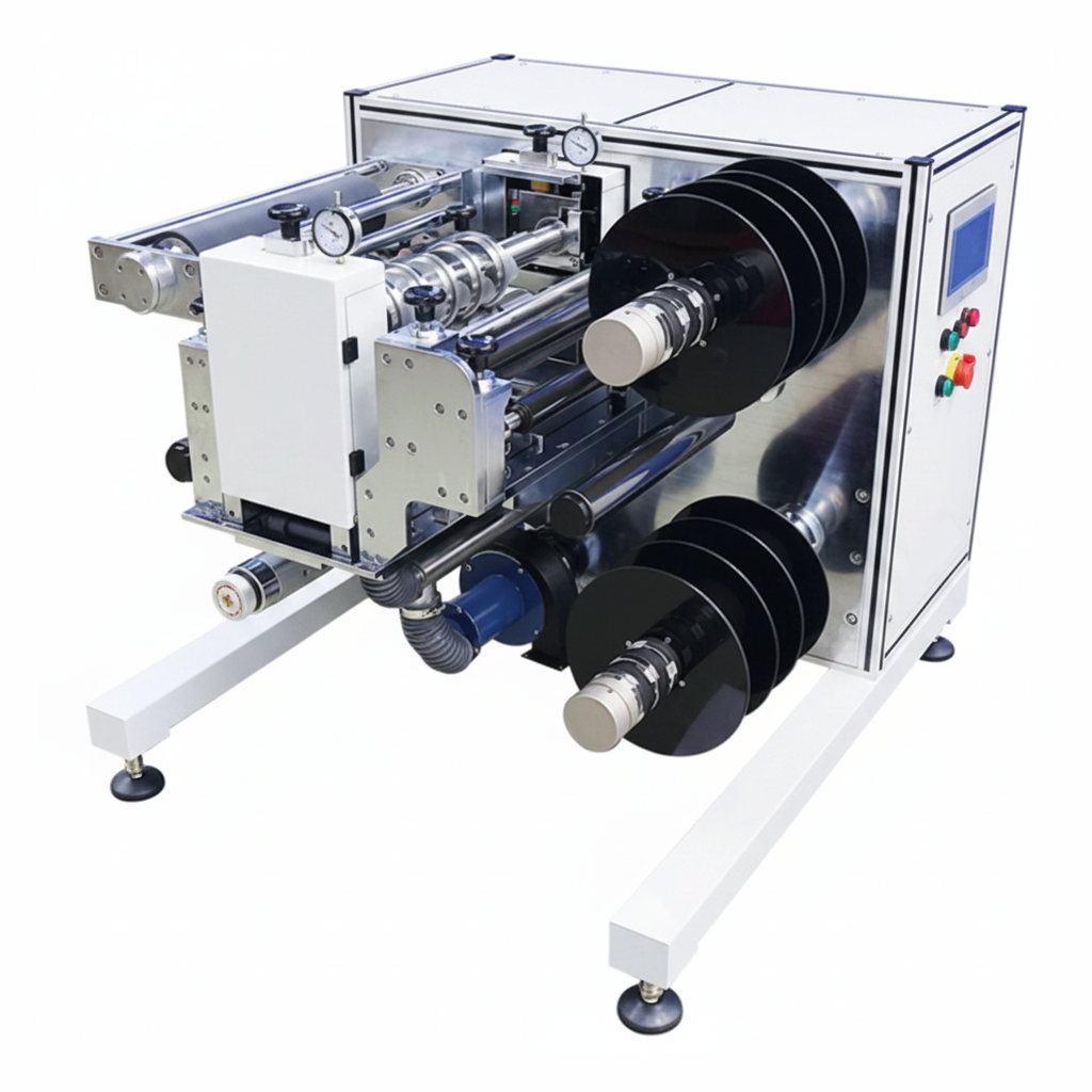 ECS-SM Roll-to-Roll Electrode & Foil Slitter for Multiple Strips (1-to-4) (W≤300 mm), ESMR2REFSMS